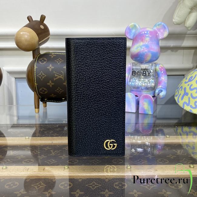 Gucci GG Marmont Leather Long ID Wallet Black size 17.5 x 9 x 2.5 cm - 1