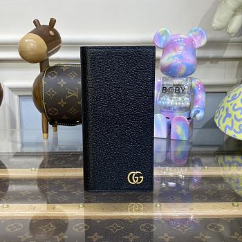 Gucci GG Marmont Leather Long ID Wallet Black size 17.5 x 9 x 2.5 cm