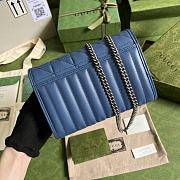 GUCCI GG Marmont Matelassé Mini Bag Blue ‎474575 size 20 x 13 x 6 cm - 2