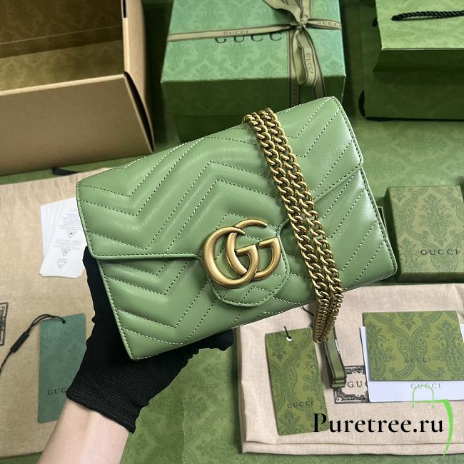 GUCCI GG Marmont Mini Bag Green ‎474575 size 20 x 13 x 6 cm - 1