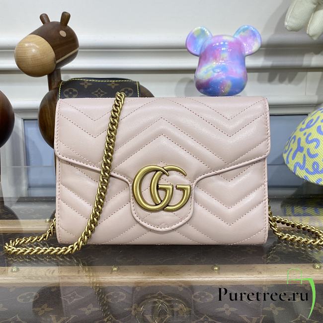 GUCCI GG Marmont Mini Bag Light Pink ‎474575 size 20 x 13 x 6 cm - 1