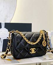 Chanel Small Flap Bag Black Lambskin AS4012 size 21x12x7 cm - 2