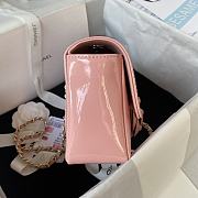 Chanel Camellia Small Flap Bag Pink Patent Leather 20cm - 6