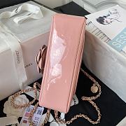Chanel Camellia Small Flap Bag Pink Patent Leather 20cm - 4