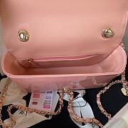 Chanel Camellia Small Flap Bag Pink Patent Leather 20cm - 2