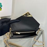 Prada Saffiano Leather Shoulder Bag Black 1BD318 size 21.5x14x4 cm - 3