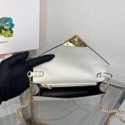 Prada Saffiano Leather Shoulder Bag White 1BD318 size 21.5x14x4 cm - 5