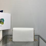 Prada Saffiano Leather Shoulder Bag White 1BD318 size 21.5x14x4 cm - 3