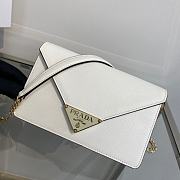 Prada Saffiano Leather Shoulder Bag White 1BD318 size 21.5x14x4 cm - 2