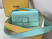 Fendi Medium Baguette in Tiffany Blue Leather with Sterling Silver - 1