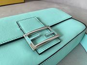 Fendi Medium Baguette in Tiffany Blue Leather with Sterling Silver - 4