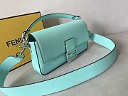Fendi Medium Baguette in Tiffany Blue Leather with Sterling Silver - 3