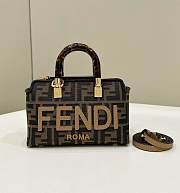 Fendi By The Way Mini Small brown FF fabric Boston bag - 1