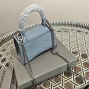 Balenciaga Hourglass Mini Handbag Crocodile In Light Blue 14x11.5x4.5 cm - 4