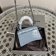 Balenciaga Hourglass Mini Handbag Crocodile In Light Blue 14x11.5x4.5 cm - 6