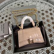 Balenciaga Hourglass Mini Handbag Crocodile In Beige 14x11.5x4.5 cm - 1