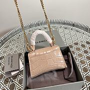 Balenciaga Hourglass Mini Handbag Crocodile In Beige 14x11.5x4.5 cm - 6