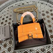 Balenciaga Hourglass Mini Handbag Crocodile In Orange 14x11.5x4.5 cm - 1