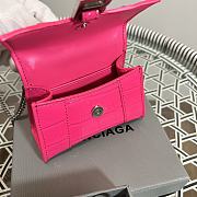 Balenciaga Hourglass Mini Handbag Crocodile In Pink 14x11.5x4.5 cm - 6