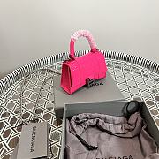 Balenciaga Hourglass Mini Handbag Crocodile In Pink 14x11.5x4.5 cm - 5