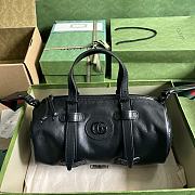 GUCCI Small Duffle Bag With Tonal Double G Black 28.5 x 16 x 16cm - 1
