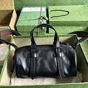 GUCCI Small Duffle Bag With Tonal Double G Black 28.5 x 16 x 16cm - 2