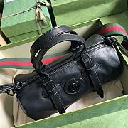GUCCI Small Duffle Bag With Tonal Double G Black 28.5 x 16 x 16cm - 5