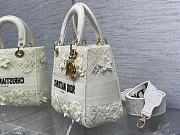 DIOR Medium Lady D-Lite Bag White D-Lace Embroidery with 3D Macramé Effect - 4