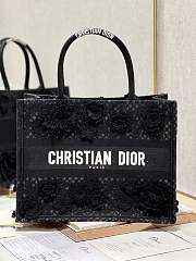  DIOR Medium Dior Book Tote Black D-Lace Embroidery with 3D Macramé Effect  - 1