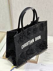  DIOR Medium Dior Book Tote Black D-Lace Embroidery with 3D Macramé Effect  - 4
