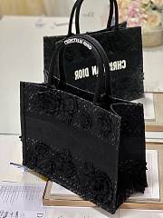  DIOR Medium Dior Book Tote Black D-Lace Embroidery with 3D Macramé Effect  - 3