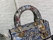 DIOR Medium Lady D-Lite Bag Denim Multicolor Dior Jardin Magique Embroidery  - 2