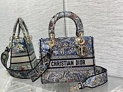 DIOR Medium Lady D-Lite Bag Denim Multicolor Dior Jardin Magique Embroidery  - 1