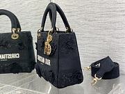 DIOR Medium Lady D-Lite Bag Black D-Lace Embroidery with 3D Macramé Effect - 5