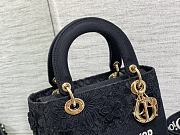 DIOR Medium Lady D-Lite Bag Black D-Lace Embroidery with 3D Macramé Effect - 4