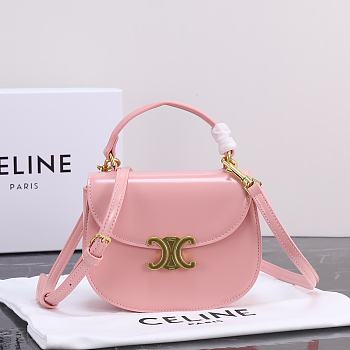 CELINE Besace Triomphe In Shiny Calfskinlight Pink