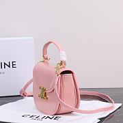 CELINE Besace Triomphe In Shiny Calfskinlight Pink - 3