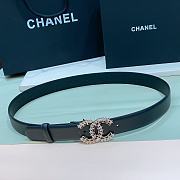 Chanel Belt Black Gold Plated Metal Calf Leather - 1