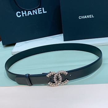 Chanel Belt Black Gold Plated Metal Calf Leather