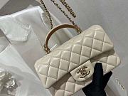 CHANEL Flap Bag With Top Handle Beige Size 20x9x13 cm - 1