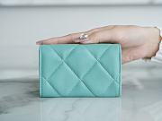 CHANEL 19 Small Flap Wallet Lambskin Blue - 4