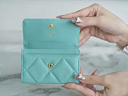 CHANEL 19 Small Flap Wallet Lambskin Blue - 3