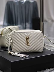 YSL LOU CAMERA BAG IN QUILTED LEATHER WHITE SIZE 23X16X6 CM - 1