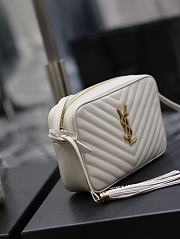 YSL LOU CAMERA BAG IN QUILTED LEATHER WHITE SIZE 23X16X6 CM - 6