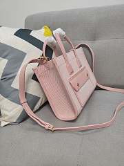 BURBERRY Freya Horseferry Canvas Top-handle Bag In Pink - 3