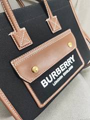 BURBERRY Freya Horseferry Canvas Top-handle Bag In Black - 4