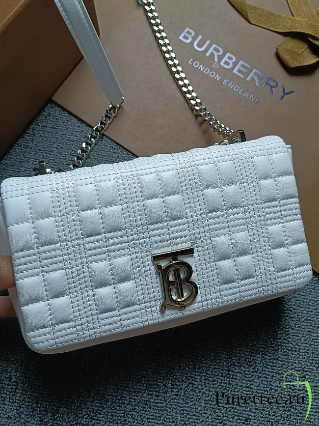 Burberry quilted Lola crossbody bag white silver hardware - 1