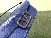 Valentino Locò Blue Shoulder Bag Silver-tone Logo - 5