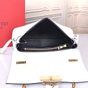 VALENTINO Garavani Vring Leather Handbag In White - 3