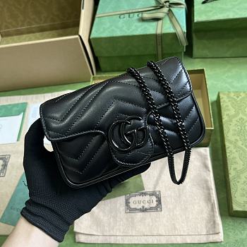 GUCCI | GG Marmont Belt Bag In Black 476433 Size 16.5x10x4.4 cm